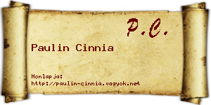 Paulin Cinnia névjegykártya